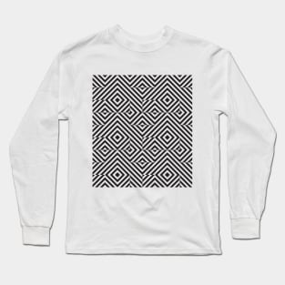 Black and white optical illusion diamond pattern Long Sleeve T-Shirt